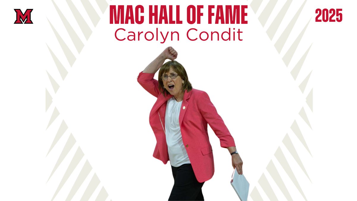 Congratulations to former Miami University head volleyball coach Carolyn Condit on being inducted into the MAC Hall of Fame! 

Condit compiled more career wins than any coach in any sport in the history of Miami Athletics‼️

📕: bit.ly/4itJtAh

#RiseUpRedHawks
