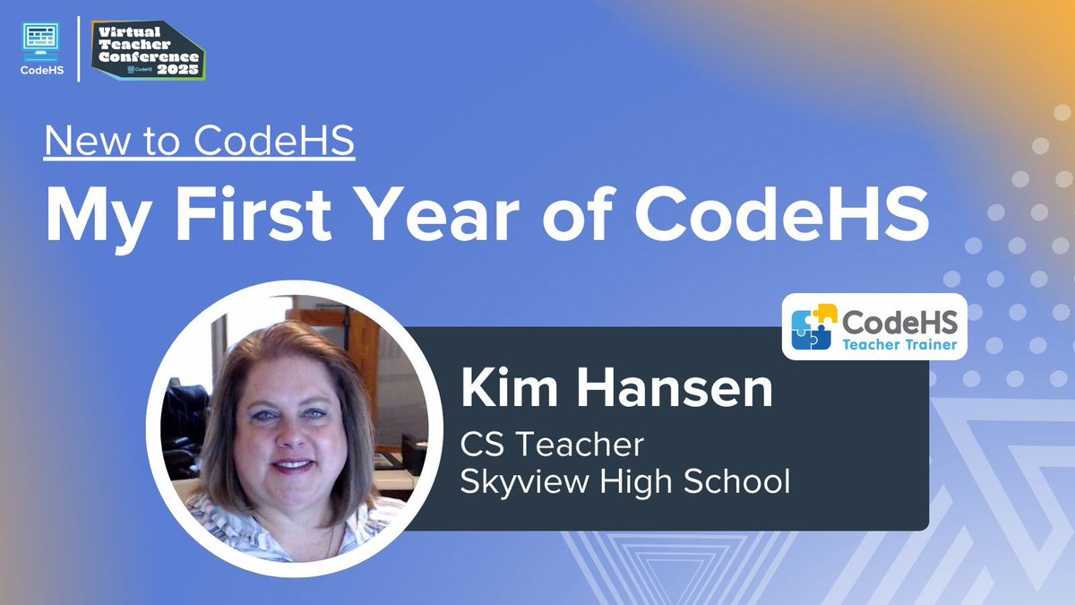 CodeHS's tweet image. New to teaching CS with CodeHS? This CodeHS 2025 VirtualCon session is packed with tips, tricks, and essential tools to help you confidently navigate the platform and run your CS classroom with ease. Don't miss it! RSVP today at buff.ly/5sLDqL7
#CodeHS #ComputerScience