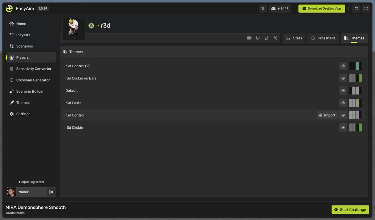 🚨 Update 1.0.29 is LIVE! 🚨

🔹 Players Profile Pages + $250 Giveaway! 🔹

Big changes this update! Here's what’s new:

🎯 Profile Pages – Search for any player by name, view their stats, crosshairs, and themes, and import them instantly!

✔️ Verified Playlists &amp; Scenarios –