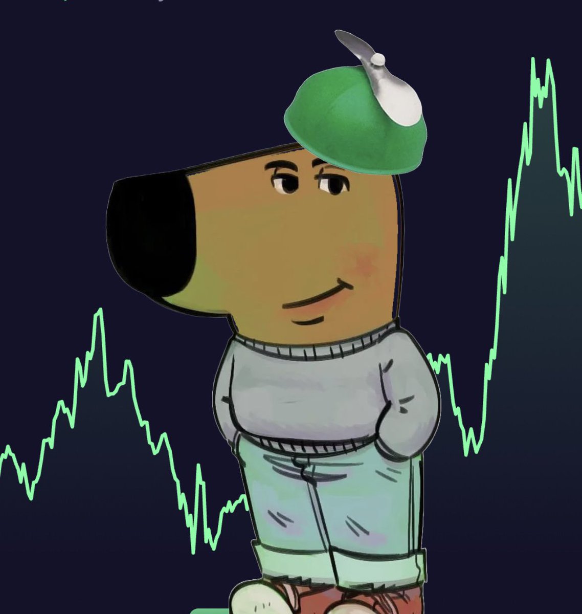 Civitaszero's tweet photo. @NikolaBench Just a $gween guy. The First of many community built meme coins by the dev hive-mind. https://t.co/QajUzZRECI