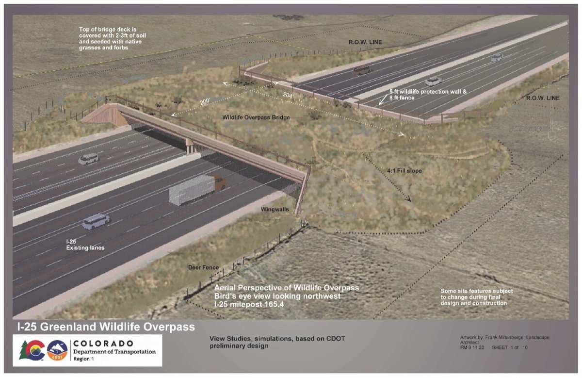 douglascountyco's tweet photo. Courtesy of @CDOT, prepare for minor traffic shifts as crews construct wildlife overpass along I-25 near Greenland: https://t.co/31lIp2i27C https://t.co/f0cP6K72OO