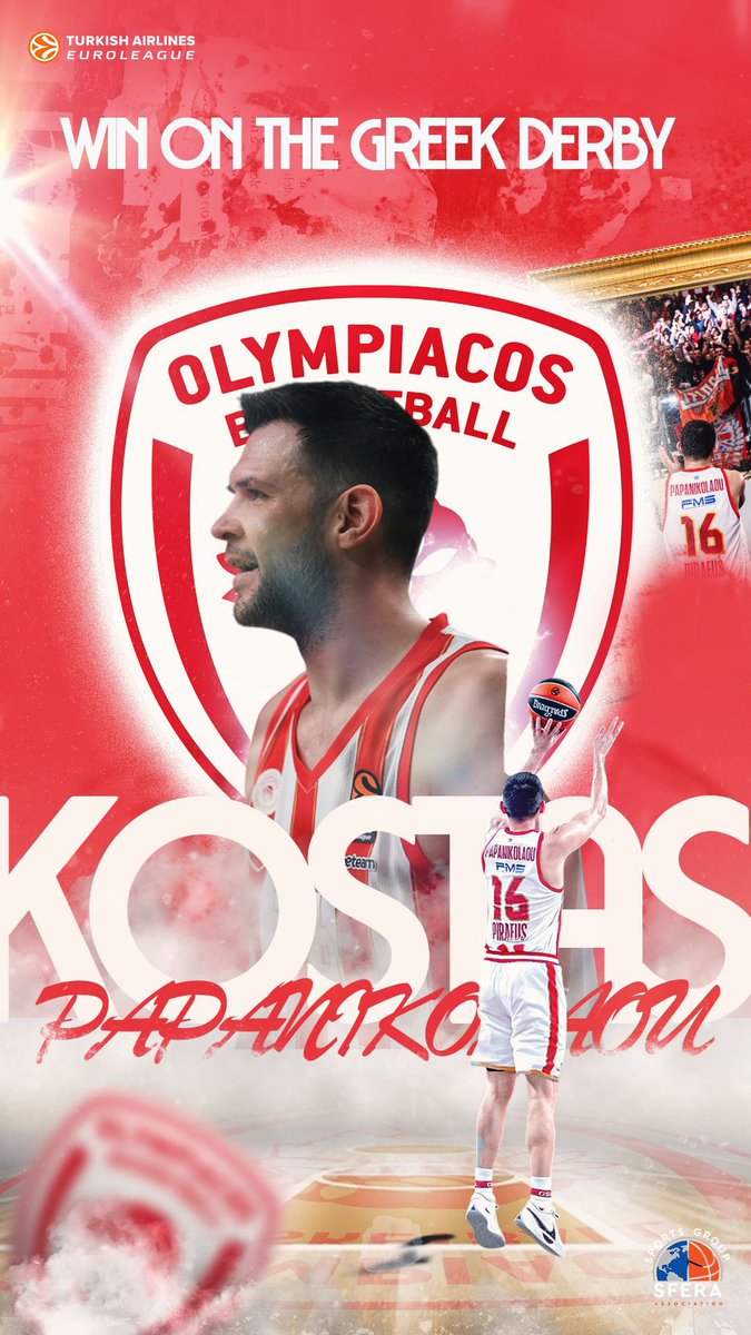 SportsSfera's tweet photo. The captain, in excellent condition, delivered yet another magnificent performance!
#papanikolaou #kpap #euroleague #olympiacosbc #paobc https://t.co/o9LnLIjvkt