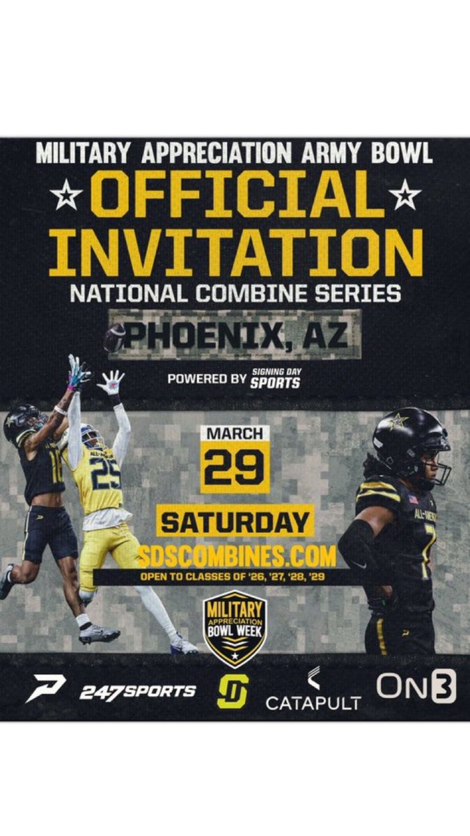 I wanna thank <a href="/USArmyBowl/">Military Appreciation Bowl Week</a>  for inviting me to their series!