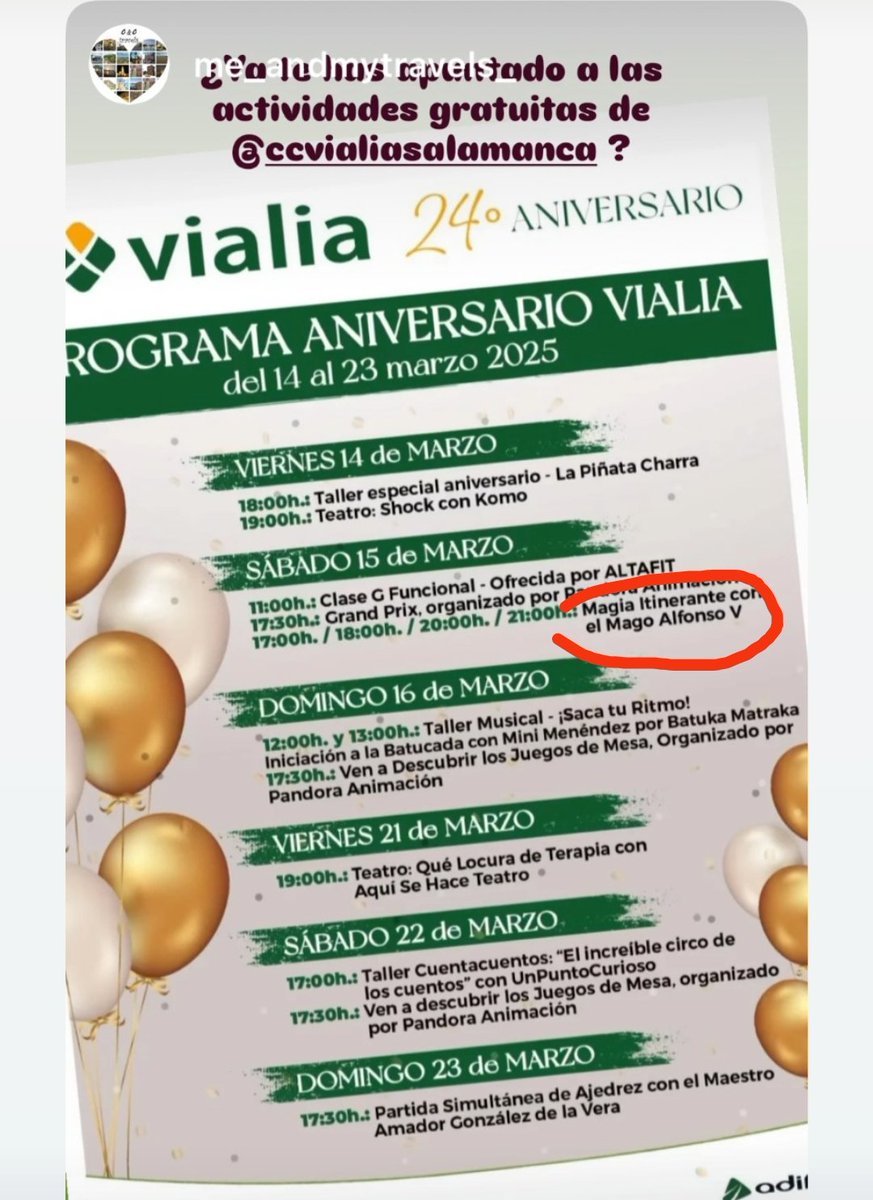 Sábado 15 de marzo. Magia de cerca en 24 aniversario del Centro Comercial Vialia de Salamanca. A partir de las 17:00.