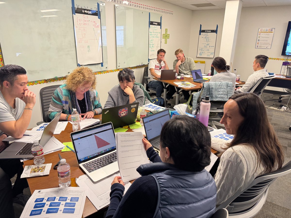 IrvineMathProj's tweet image. Middle & HS IM1 teachers came together for a hands-on math learning adventure! 🎯 Exploring creative, interactive ways to teach systems of linear equations—because math should be engaging! Who's ready to transform their classroom? #IrvineMathProject #MathApplication #mathisfun