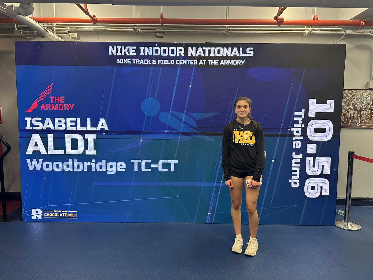 Amity_TF's tweet photo. YET ANOTHER NEW SCHOOL RECORD🚨🚨

Isabella Aldi finished 20th in emerging elite for triple jump at NIKE INDOOR NATIONALS with a jump of 34-7.75, breaking the indoor school record!!!

WAY TO GO ISABELLA👏👏
@amityathletics https://t.co/5KNs7bQJBH