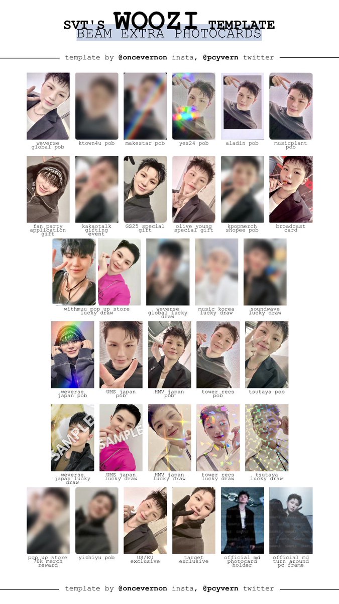 seventeen hoshi x woozi HxW beam pob/lucky draw/extra photocards