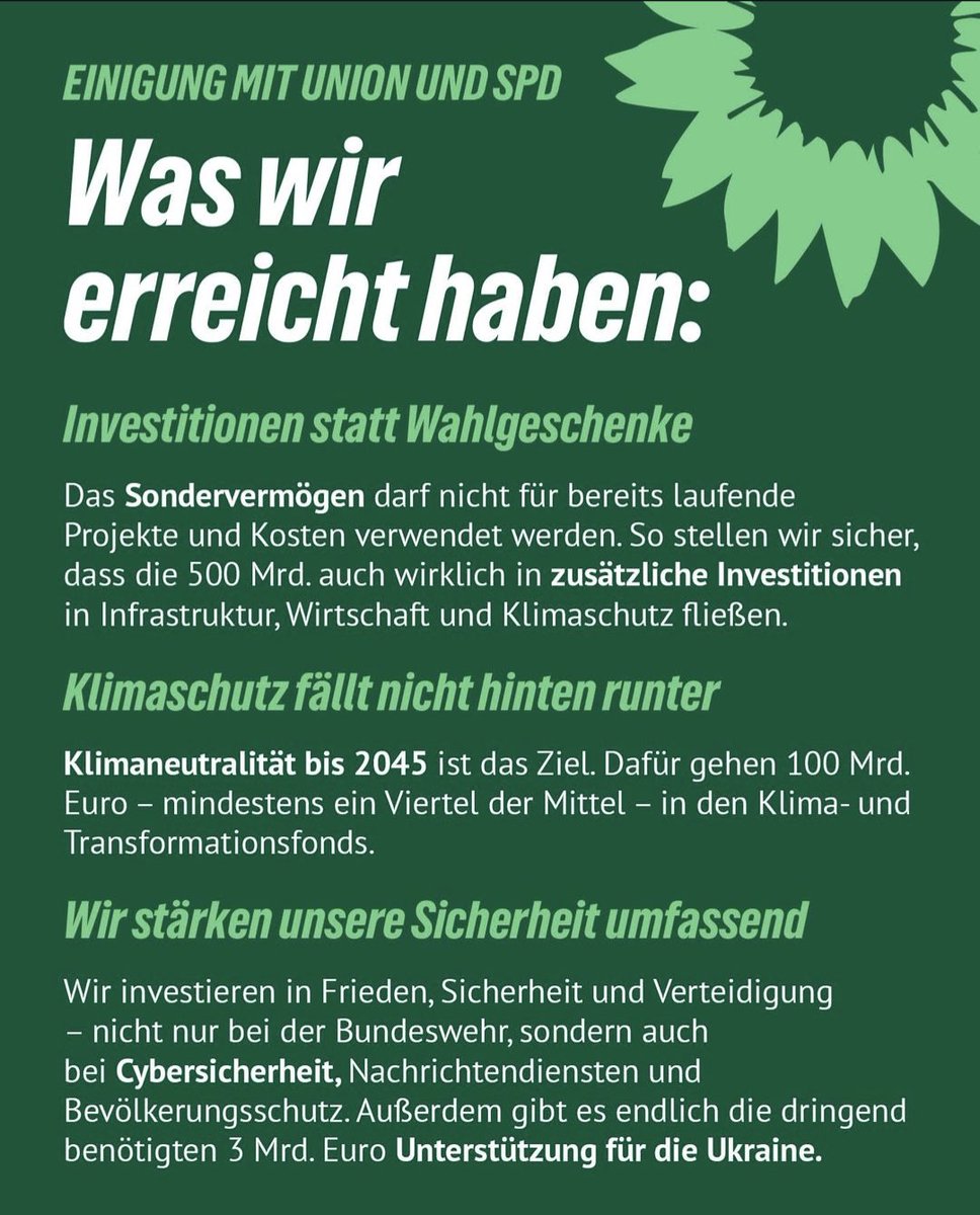 JohnSmi43864724's tweet image. Das ist der Grund warum ich 100% #teamGrün bin!

Und habe mit #BeideStimmenFürGrün gestimmt.

Um gegen die #Klimakrise zu kämpfen!
Für #tempolimit
#SlavaUkraini , #wirsindmehr 
#Bildung #EuropeUnited 

Wer noch?