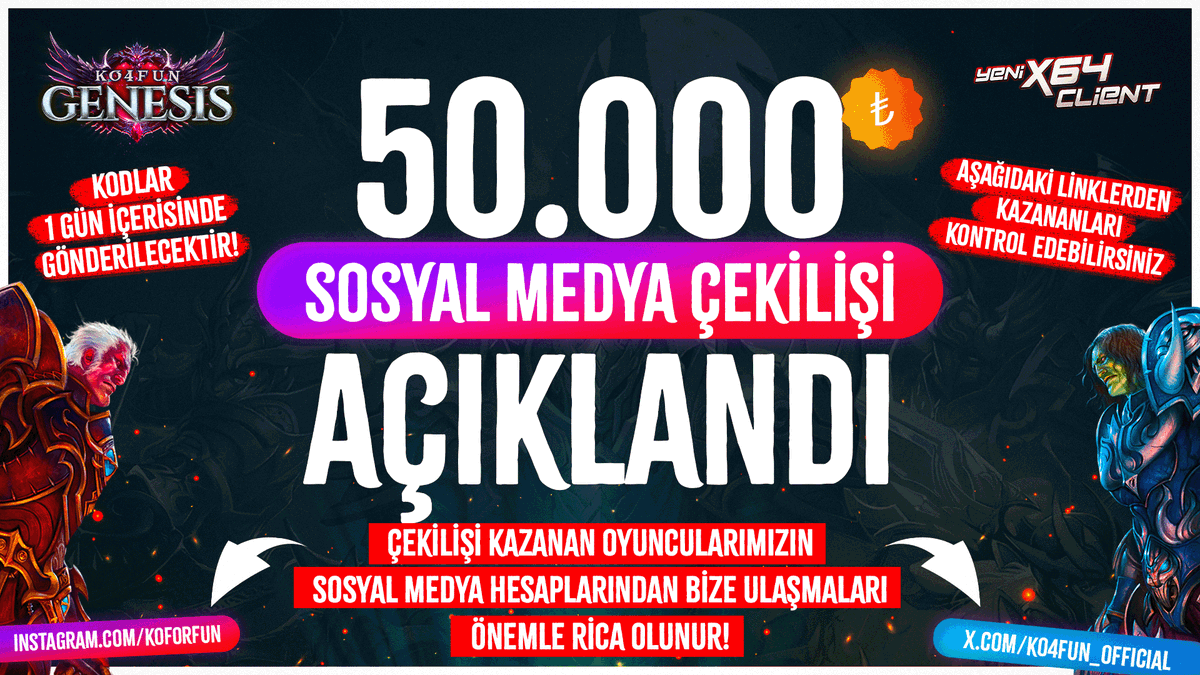 🚨 KO4FUN Çekiliş Sonuçları Açıklandı! 🚨

Kazananlar belli oldu! 🎉 Sonuçları görmek için buraya tıklayın: simpliers.com/tr/cekilis/son…

Eğer kazananlardansan, "Ben kazandım!" şeklinde DM at ve 24 saat içinde ödülünü kap! ⏳🎁

Katılan herkese teşekkürler, yeni etkinliklerde görüşmek