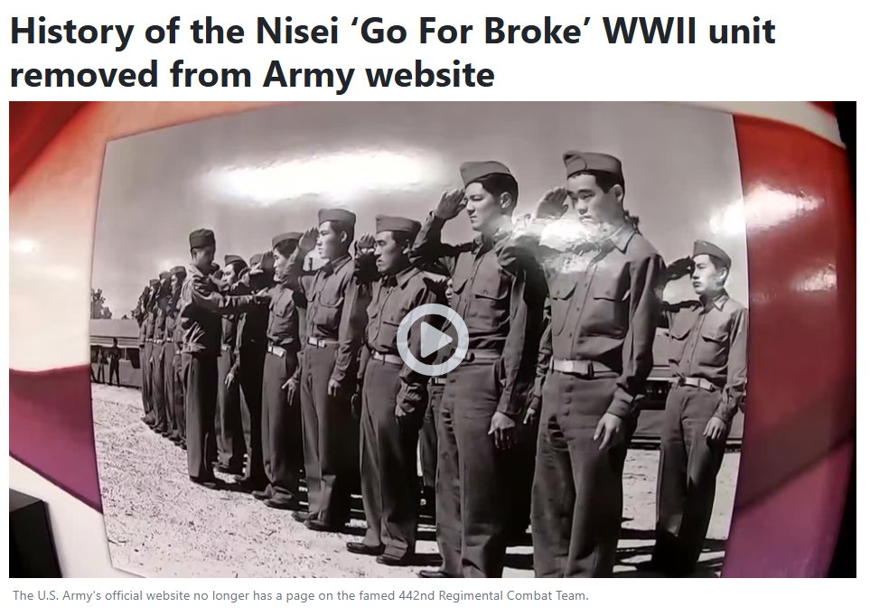 maziehirono's tweet photo. Whose bright idea was this? The 442nd is the most decorated unit in U.S. military history.

This idiocy compounds the ignorance and wrongs done to Japanese Americans during WWII.
https://t.co/wVHwO23oST https://t.co/6RDrLjQcC5