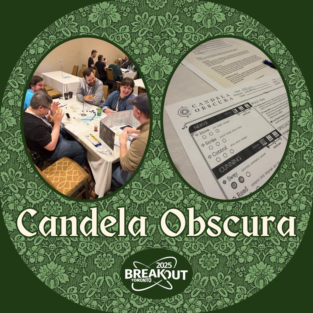 When a seance hosted by one of Newfaire’s richest matriarchs ends in the death of a war hero, Candela Obscura investigates a mysterious medium, newly risen from rags to riches. Will they find answers at Plummet Hall, or death?
<a href="/DarringtonPress/">Darrington Press</a> 
#breakoutcon #tabletopgames #rpg