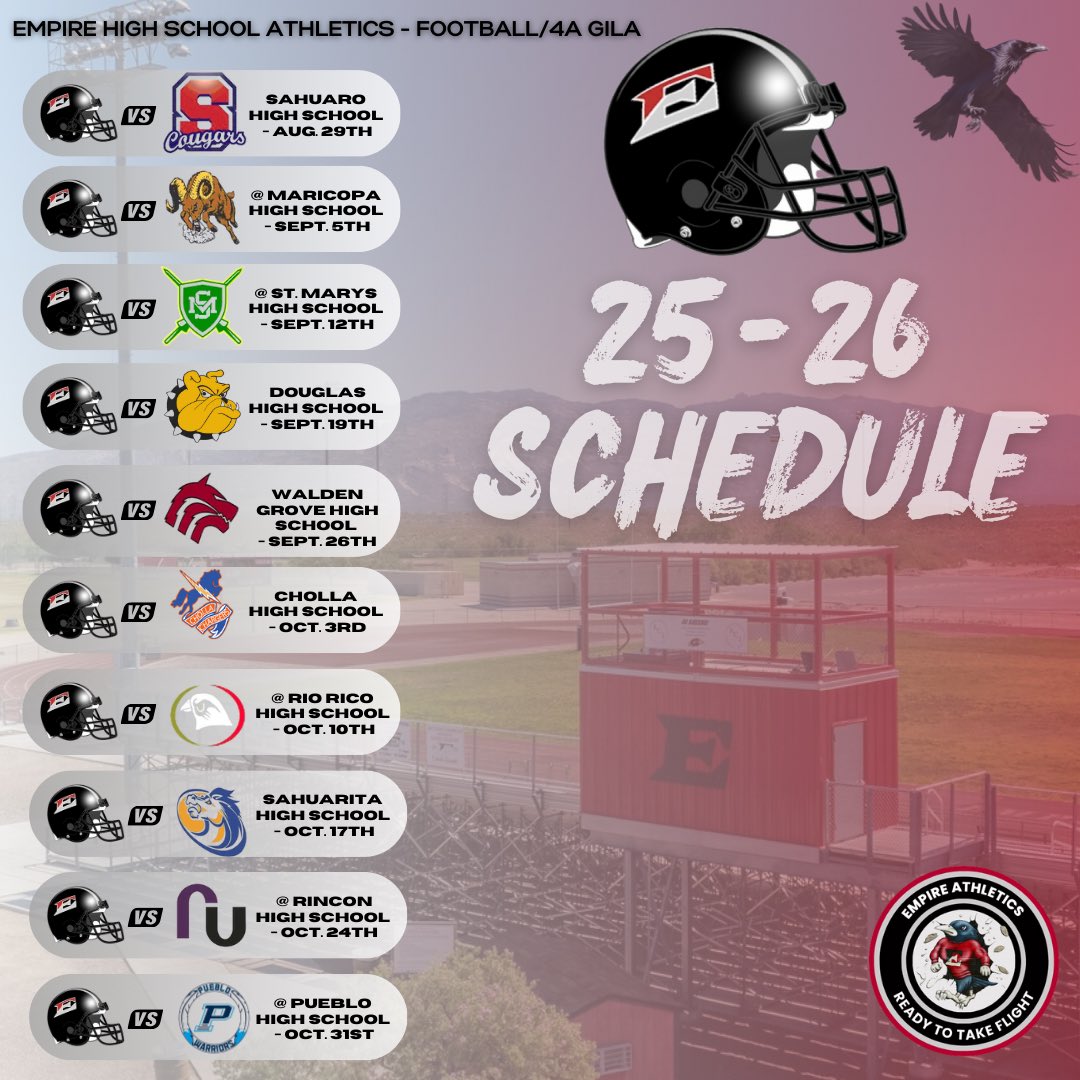. <a href="/ehsravensfb/">Empire High School Football</a> 
🏈 🗓️ 25-26

#EHSAthletics
