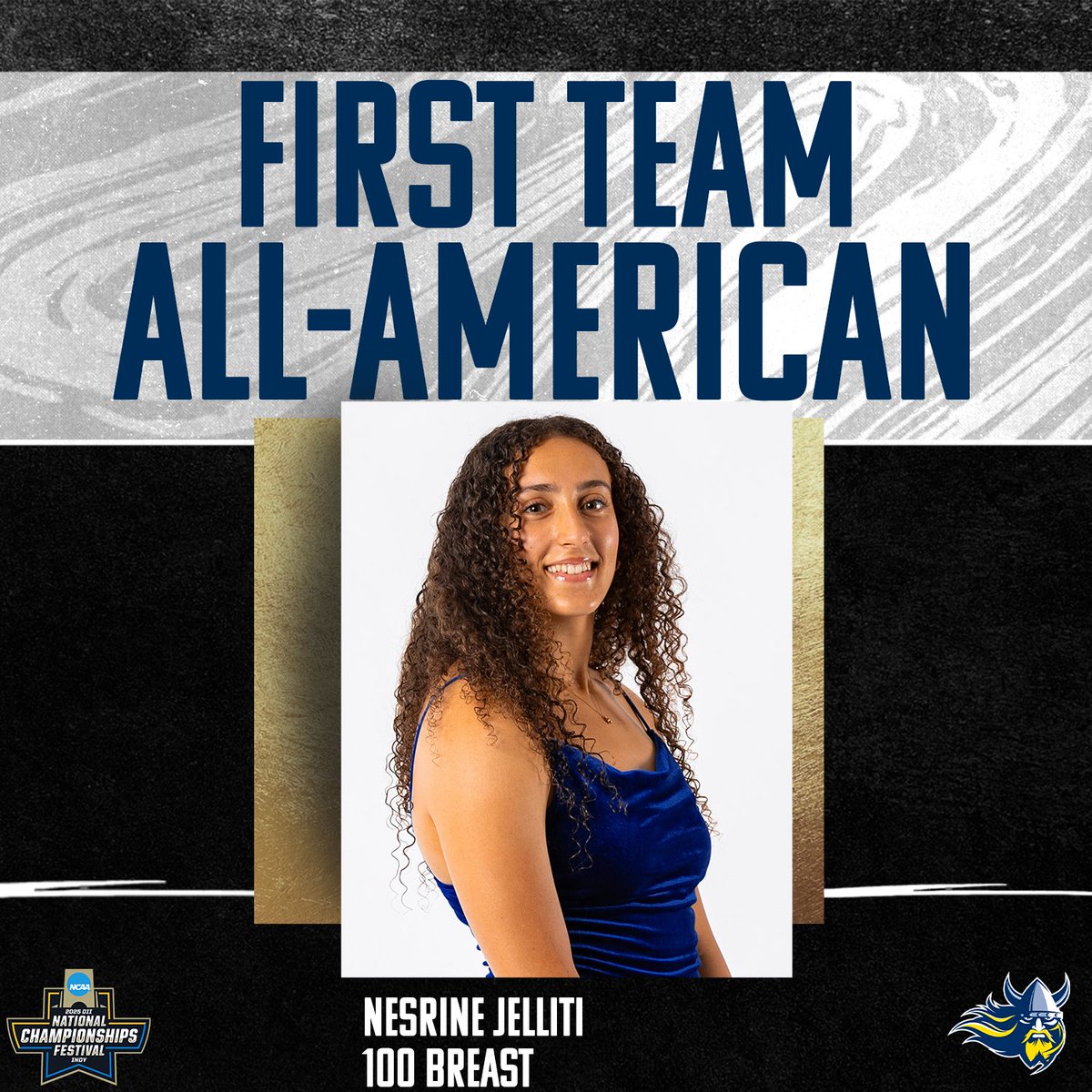 NESRINE!! 🤩

She earns All-America honors after finishing sixth in the 100 breast! 

#BuildingChampions