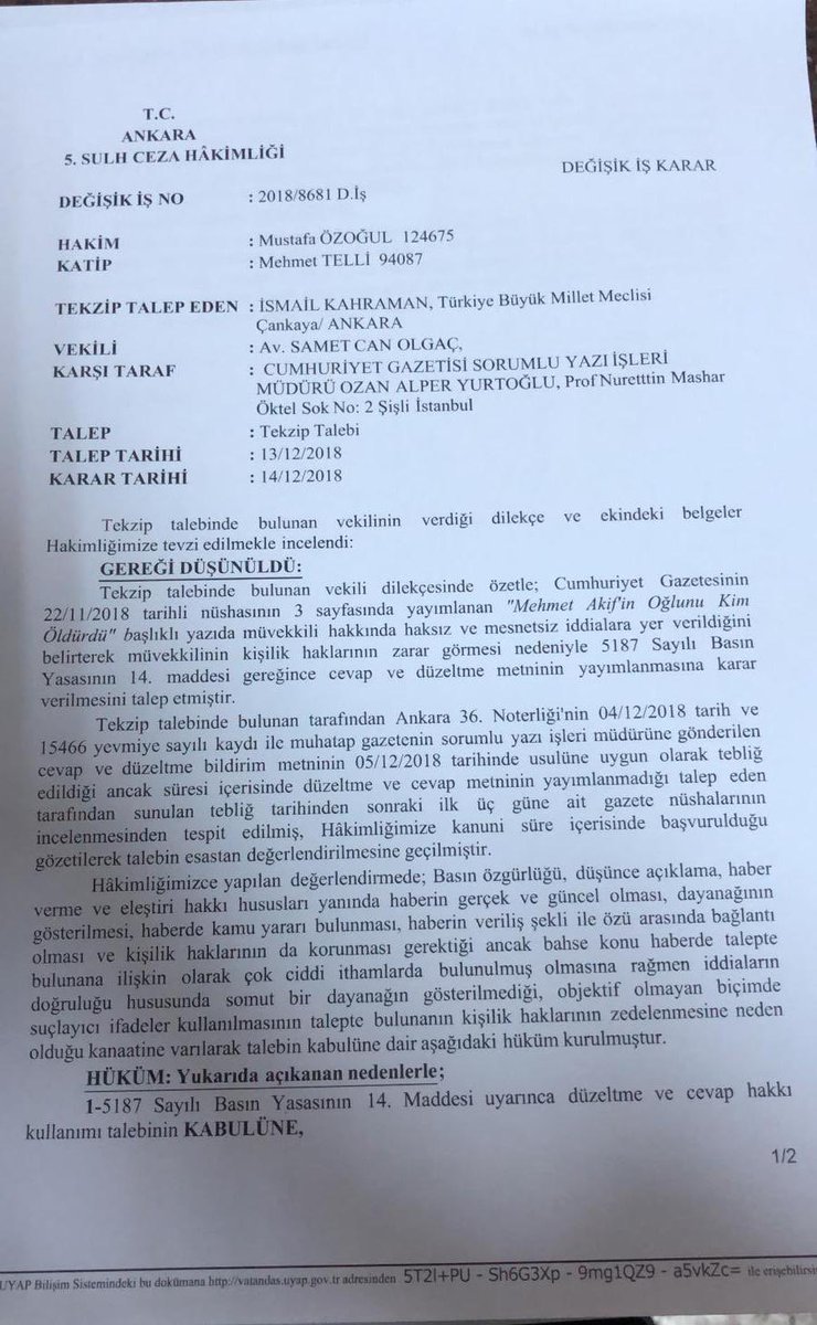 tahsin_basari's tweet photo. Mahkeme kararı ile ispatlanmış bir mesele üzerinden hem kurumumuza hemde Eskimez Genel Başkanımıza karşı yürütülen bu iftira silsilesi seviyesiz bir itibar suikastinden başka bir şey değildir.

Asılsız iftiralara borazanlık edenler yargı önünde bizzat hesap vereceklerdir. https://t.co/Rz0KVzjNH2
