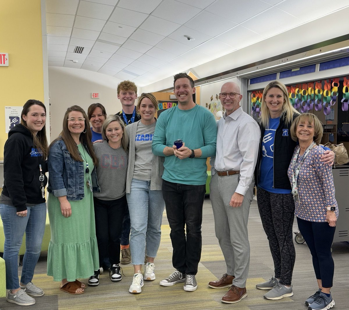 RCCSDsuper's tweet photo. Congratulations to our Blue Devil Hero for March, Jordan Meehan. Mr. Meehan is a second grade teacher who brings care and kindness into the classroom and his student's lives each day. Go Reading! #bluedevilway https://t.co/N2EmT7RnWT