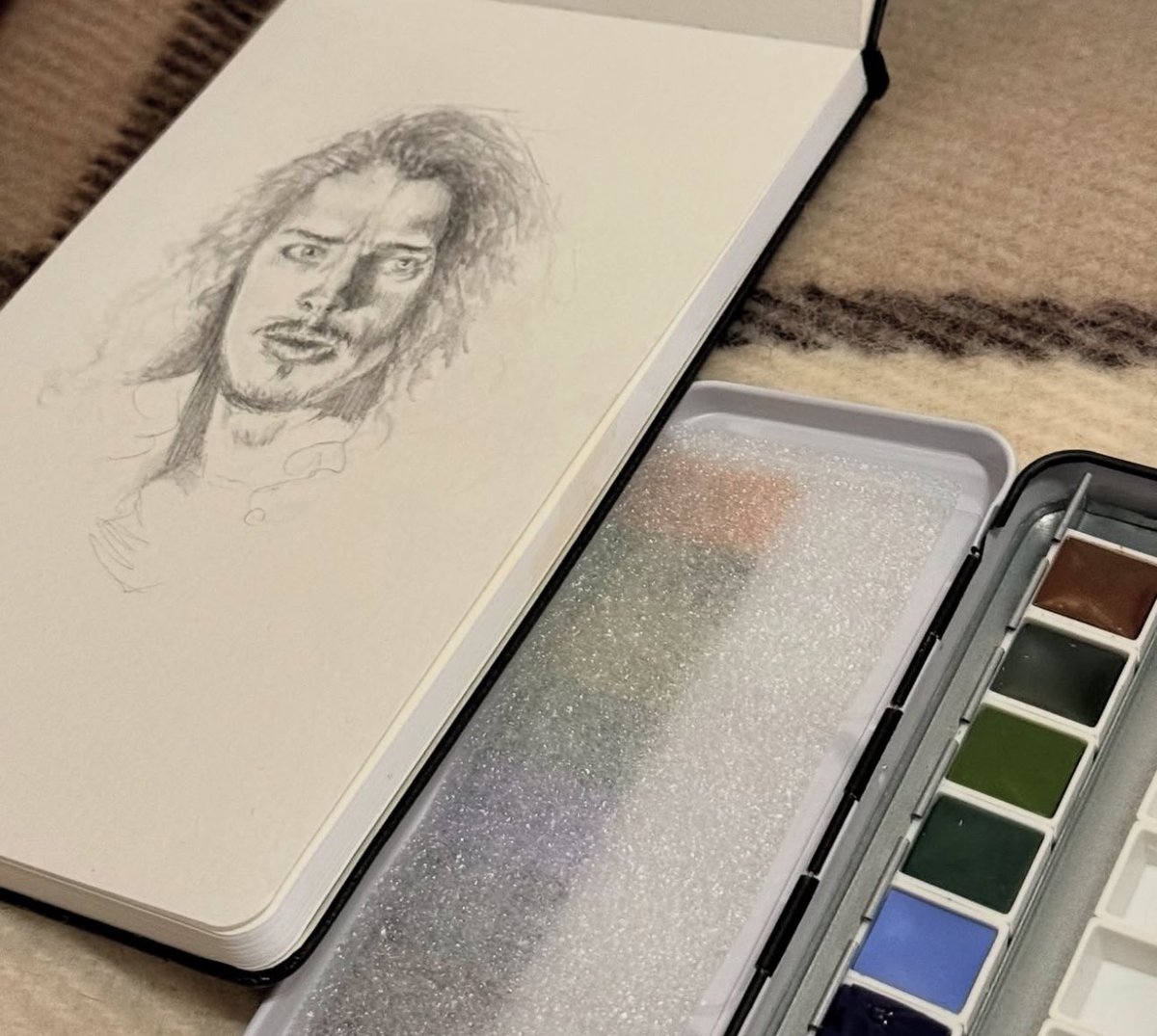 another <a href="/chriscornell/">Chris Cornell</a> painting in the works.

#chriscornell #art #soundgarden #templeofthedog #audioslave #chriscornellart <a href="/soundgarden/">Soundgarden</a> <a href="/moleskine/">Moleskine</a> <a href="/DANIELSMITH_ART/">DS Art Supplies</a>
