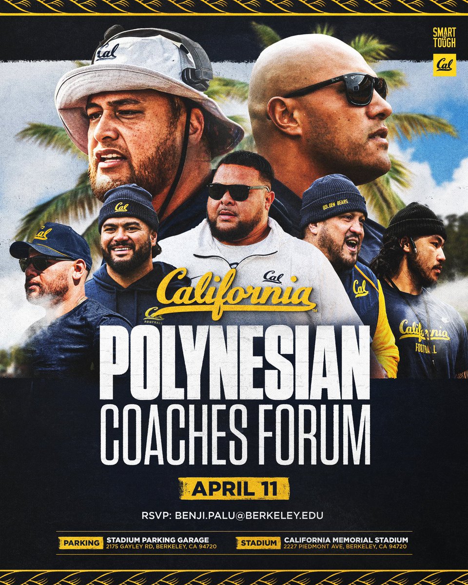 Aloha, Talofa &amp; Malo e lelei

We are putting on our very first Polynesian Coaches Forum! All are welcome to join.

#GoBears