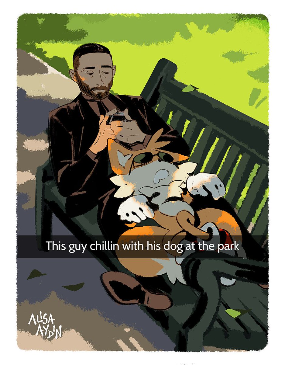 Just a guy with his dog #AgentStone