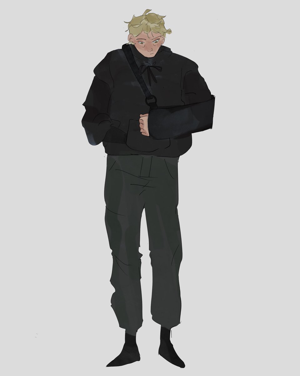 sebbycomeback's tweet photo. andrew in his sling doodle….💪🏽😔..#aftg #tgrspoilers https://t.co/TWI8zrfs22