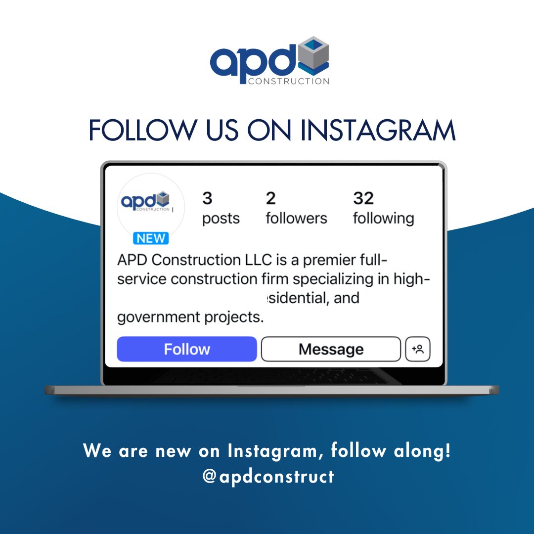APDConstructLLC's tweet photo. We’re officially on Instagram!
Stay connected with #APDConstruction as we bring you updates on our latest projects, industry insights, and behind-the-scenes moments.
Follow us at @apdconstruct and be part of our journey in building excellence!
#FollowUs #BuildingExcellence https://t.co/Xcr1S8TZYO