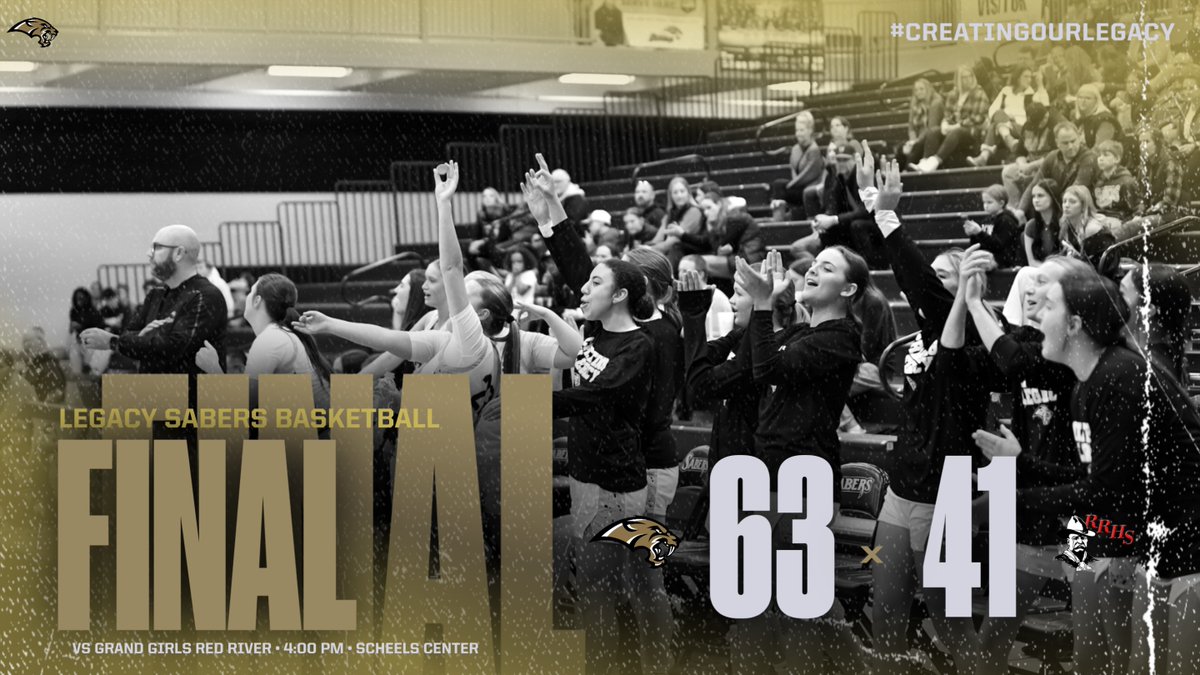 FINAL

The Sabers defeat the Red River Roughriders in the consolation semi-final. 

Sabers - 63
Roughriders - 41

#CreatingOurLegacy