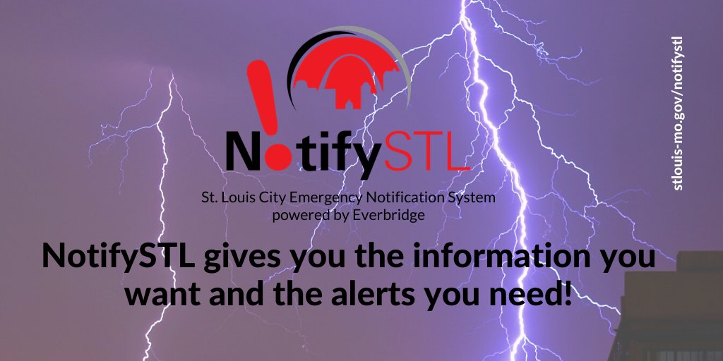 CityEMA's tweet photo. Be sure to know when the weather is changing by signing up for #NotifySTL to get alerts directly from the City of St. Louis. Also, follow our partners at the National Weather Service and local media outlets for up-to-date information. https://t.co/HePPEyJYZK