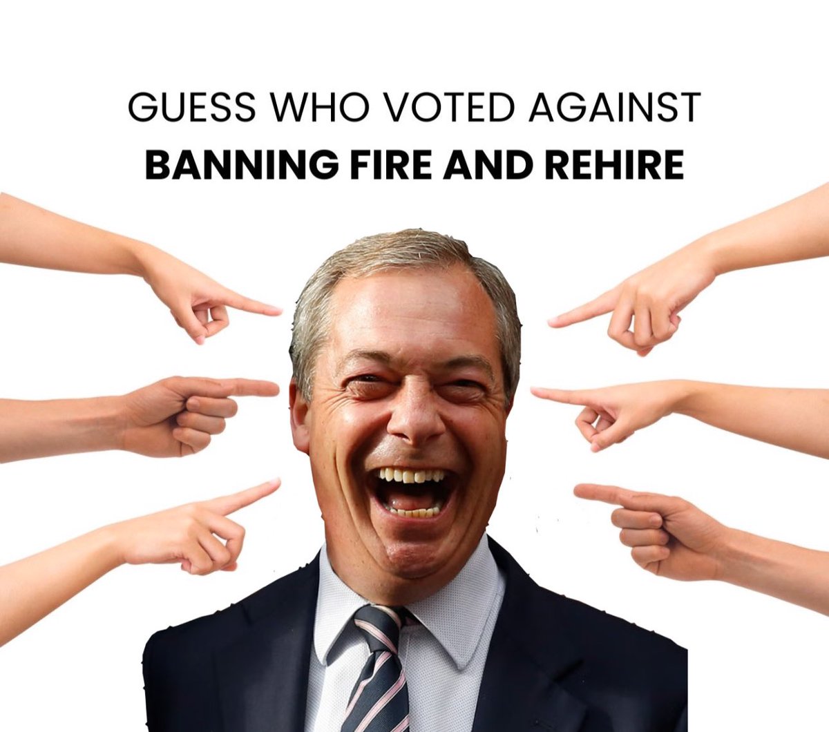 Workers have less rights under Farage.