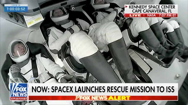 There are more people in space.

The rescue mission is officially underway.

Godspeed <a href="/SpaceX/">SpaceX</a>, bring them home.