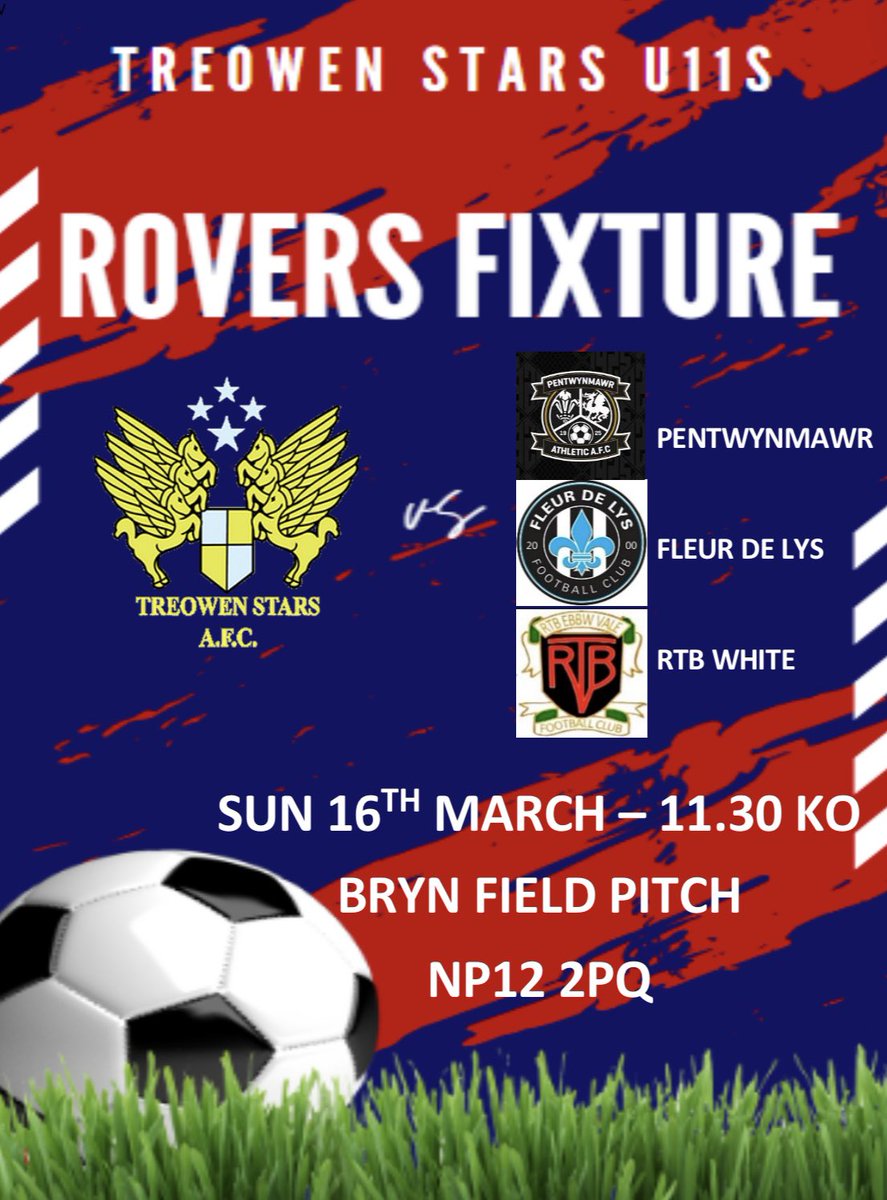 TreowenStarsU11's tweet photo. Fixtures 16.03.25 https://t.co/s54PH65EYt