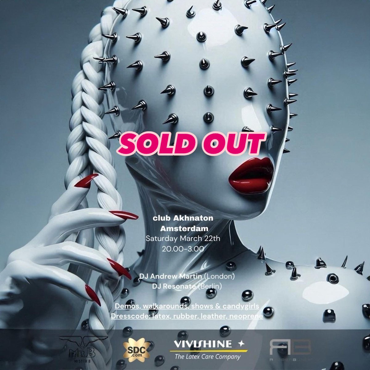 Sorry folks, we’re sold out! Contact us if you missed out and would like to buy a ticket at the door.
#rubberbunch 
#amsterdam 
#fetishparty