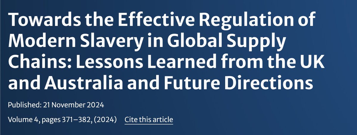 International Criminology (@intlcriminology) on Twitter photo Read <a href="/justine_nolan/">Justine Nolan</a> and Samuel Pryde's article about the effective regulation of modern slavery by clicking the link below
link.springer.com/article/10.100…
<a href="/ascdicX/">ascdicX</a> <a href="/SpringerCrim/">Springer Criminology</a> Read <a href="/justine_nolan/">Justine Nolan</a> and Samuel Pryde's article about the effective regulation of modern slavery by clicking the link below
link.springer.com/article/10.100…
<a href="/ascdicX/">ascdicX</a> <a href="/SpringerCrim/">Springer Criminology</a>