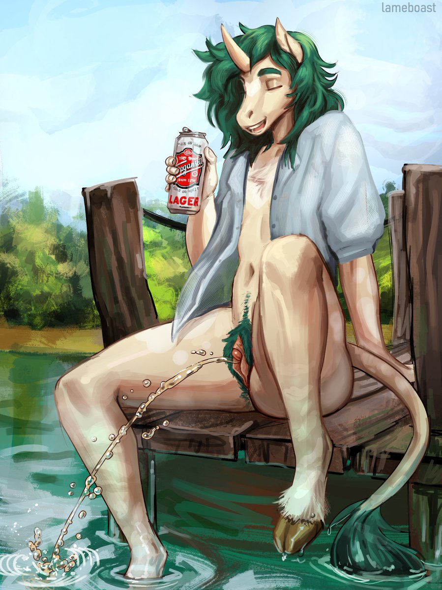 Beautiful day to have a beer and piss off the pier 🍺

Commission I loved for a friend!