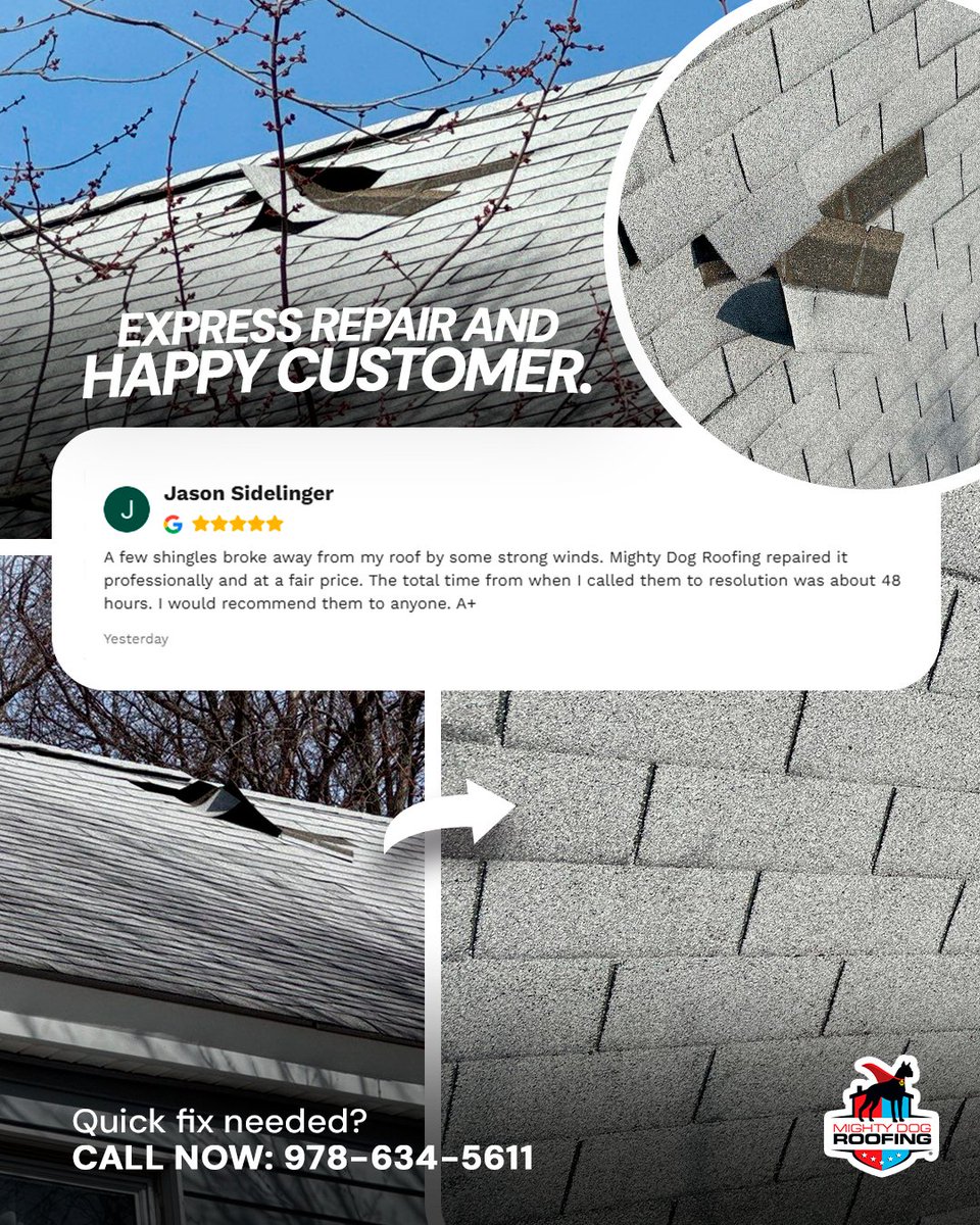 mdr171ma's tweet photo. We recently completed an express repair in Westford, and the client’s feedback truly moved us. Huge thanks to Jason for trusting us! 📷
If you need a project with five-star results, it’s time to call. 📷 978-634-5611
#MightyDogRoofing #ExpressRepair #FiveStarService #Westford https://t.co/8HLE4cuiQ8