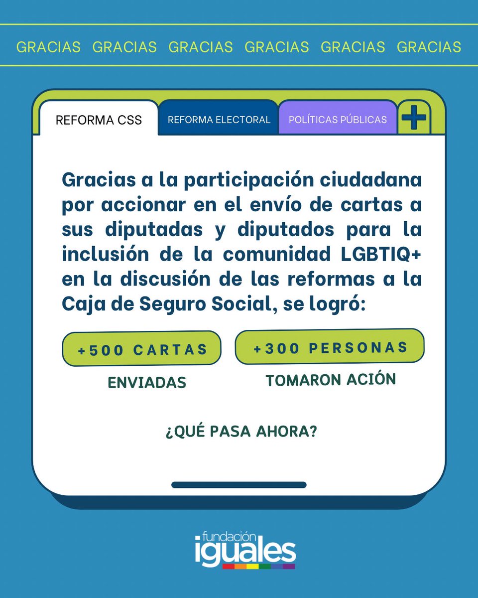 👏Agradecemos a la ciudadanía que se sumó a nuestro llamado y tomó acción 🌈 Hazle saber a tu diputado/a tu opinión sobre como fue su voto.

☝️No vamos a parar aquí. 

#Panama #Panamá