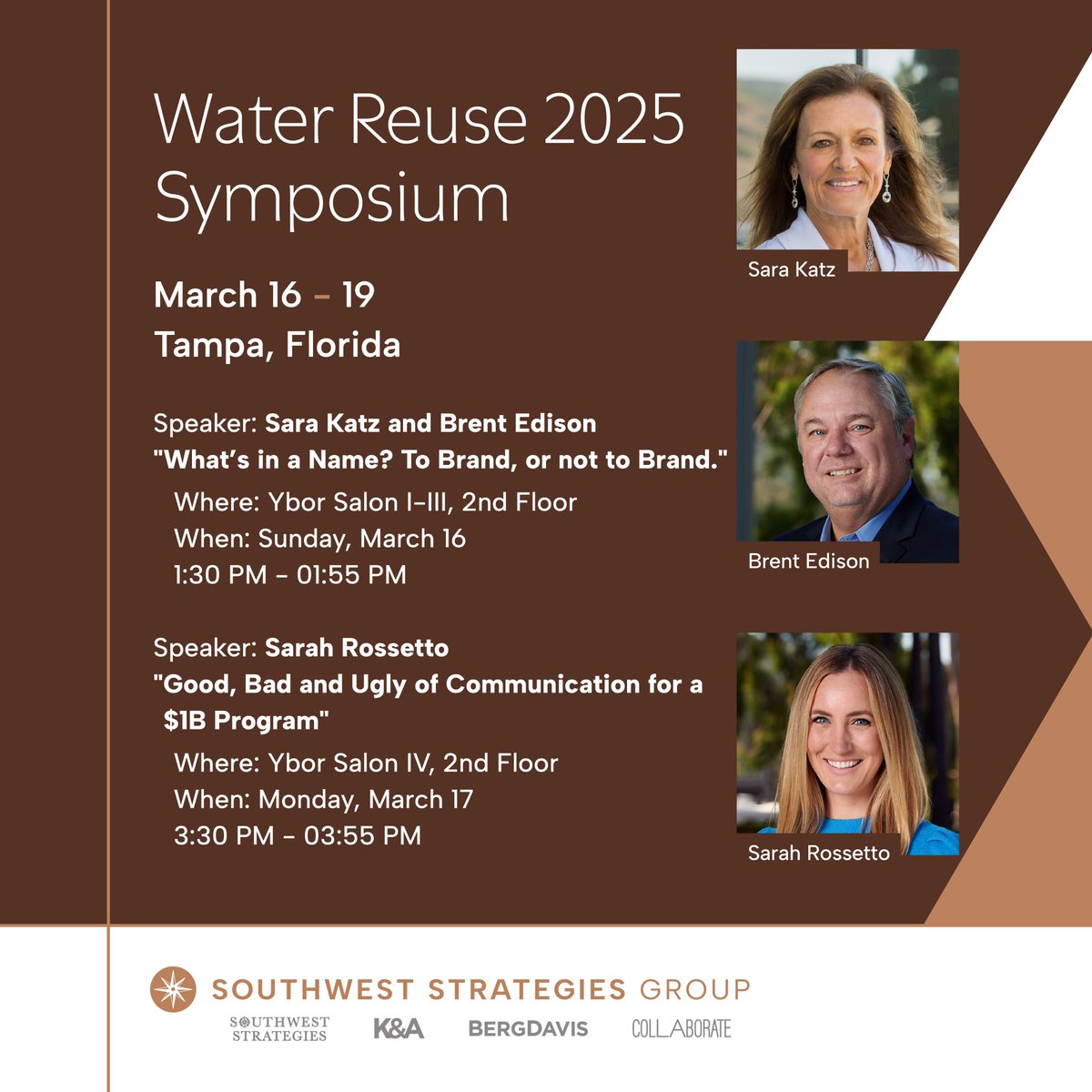 Join us at the <a href="/WateReuseAssoci/">WateReuse</a> Symposium 2025 at the JW Marriott Tampa Water Street in Tampa, Florida where our own Sara Katz, Brent Eidson, and Sarah Rossetto will share exclusive insights on the latest trends, policies, and innovations shaping water reuse.