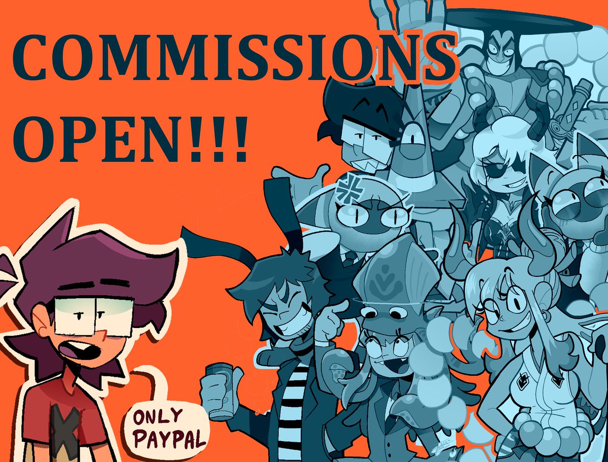 COMMISIONES ABIERTAS!!!!! Decidí no posponerlo al lunes, pero si poner de limite el que no pueden ser animaciones muy largas.
1 .Los precios se inflarían demasiado y no seria justo para ustedes
2. Me tomaría mucho tiempo 
Contáctenme vía DM