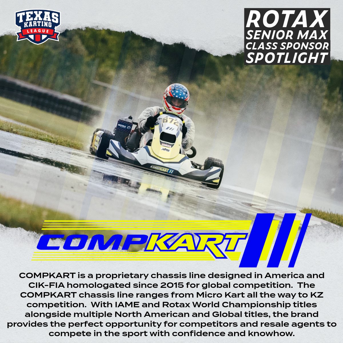 TKL_racekarts's tweet image. 🏁 We’re thrilled to announce Compkart as the official class sponsor for Rotax Senior MAX! Get ready for an exhilarating season ahead! 🚀🏁 Check out compkart.co for more info.

#racerotax #compkart #j3competition #racetkl #racing #karting #kartlife #letsgo #texas