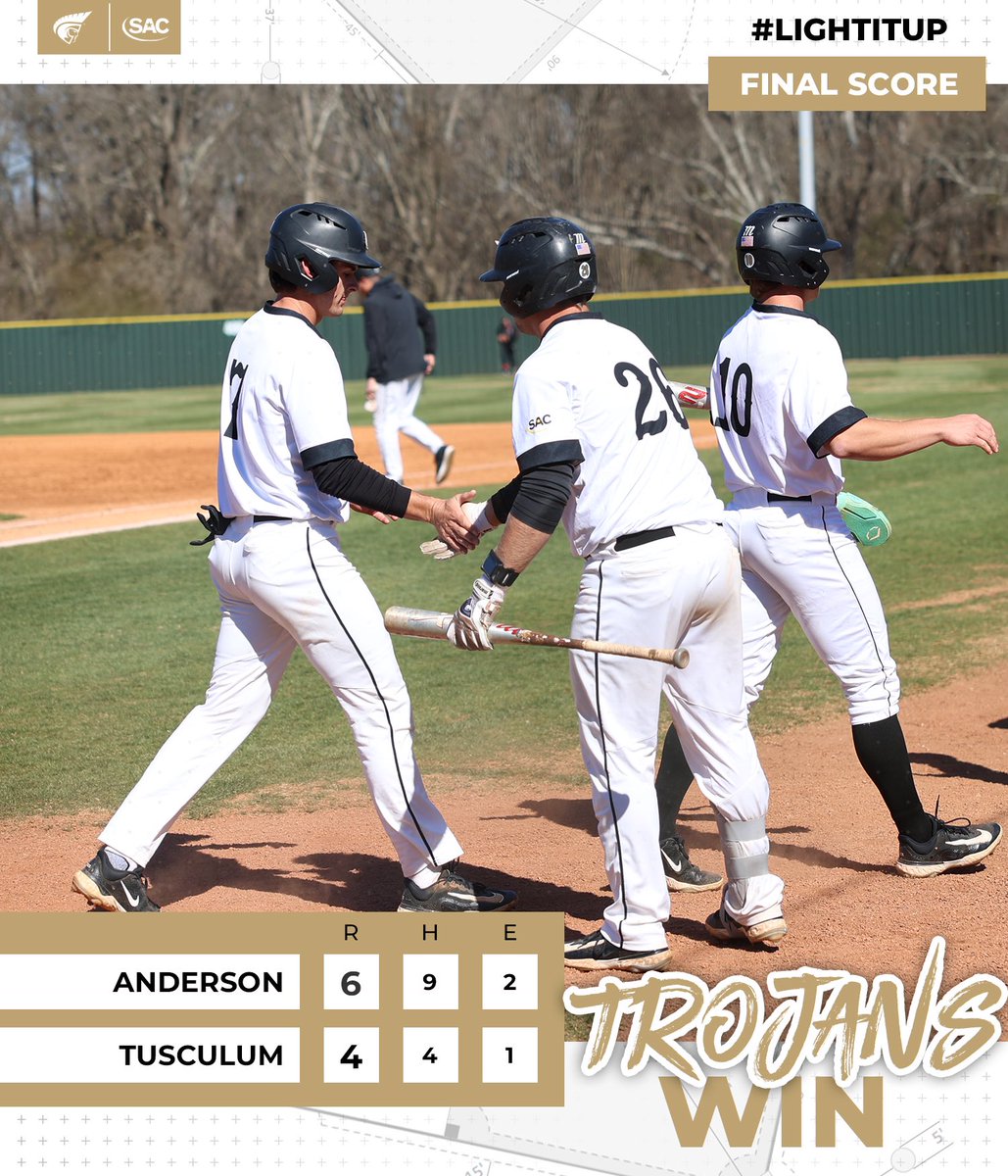 TROJANS TAKE THE SERIES🔥🔥

Trojans escape game one 9-7 and fight back to win game 2 6-4 in extras💪

The boys improve to 16-9 on the season and 6-5 in conference play! 

#LightItUp