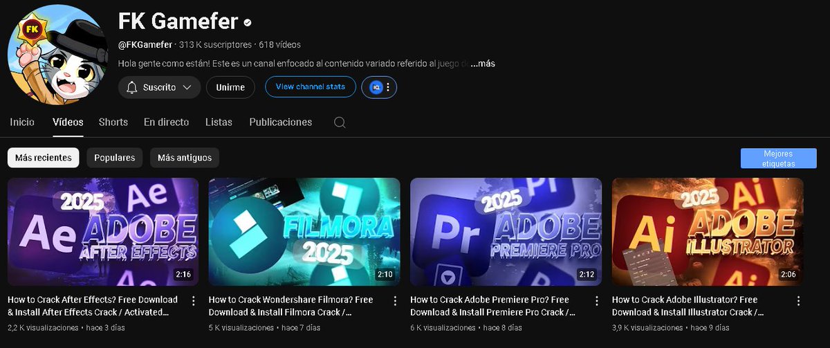 Fk Gamefer 👾 (@fgamefer) on Twitter photo Han pasado 2 semanas desde que hackearon mi canal y aún no recibo respuesta. Los videos han sido reportados por Múltiples personas, ya hay afectados por esto, pero siguen sin tomar acción. ¿Cuánto más debo esperar? <a href="/TeamYouTube/">TeamYouTube</a> <a href="/YouTubeLATAM/">YouTube Latinoamérica</a> <a href="/YouTubeCreators/">YouTube Creators</a> Han pasado 2 semanas desde que hackearon mi canal y aún no recibo respuesta. Los videos han sido reportados por Múltiples personas, ya hay afectados por esto, pero siguen sin tomar acción. ¿Cuánto más debo esperar? <a href="/TeamYouTube/">TeamYouTube</a> <a href="/YouTubeLATAM/">YouTube Latinoamérica</a> <a href="/YouTubeCreators/">YouTube Creators</a>