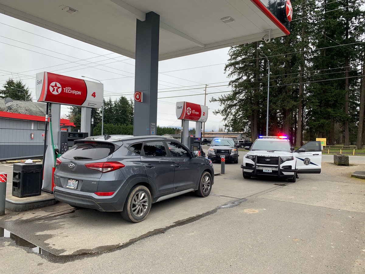 So… this car was reported as driving erratically on SR 164 in the Enumclaw area. Troopers were able to find the vehicle at the Texaco. This was a stolen car. The driver was 13 and the passengers were 11, 13, 13 and 14.