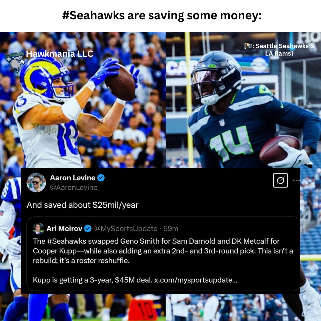 hawkmania4's tweet photo. The #Seahawks shuffle saves $25M/year: https://t.co/p85awCvPT5