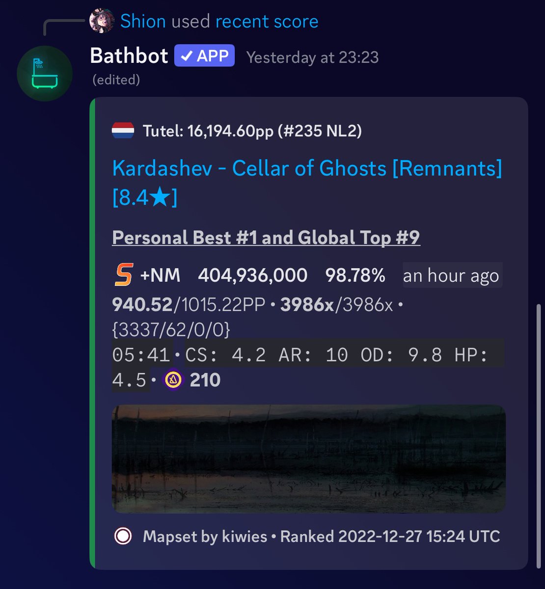 900!!! and some other nice scores + 800pp on alice in wonderland. we so back