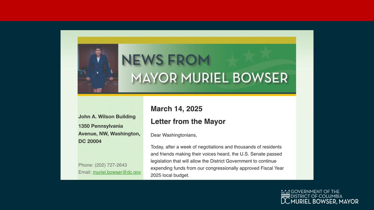 Happening in the District:

🖊️Continuing resolution negotiations
🏗️DMPED’s March Madness at Gallery Place
☀️Save the date: Summer in the City 2025
🎨#BeDowntown: The Big Draw at the National Building Museum

➡️tinyurl.com/DCNewsletterMa…