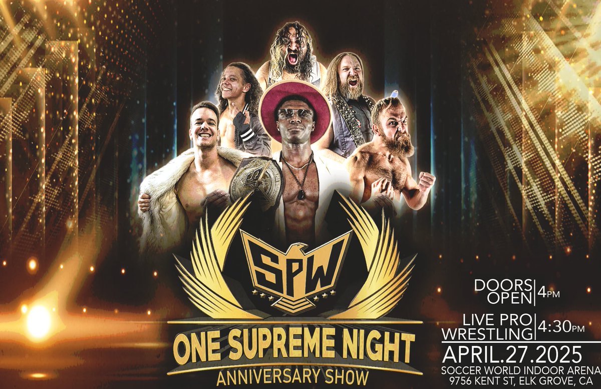 On Sunday, April 27th, Supreme Pro Wrestling presents our 25th anniversary event, One Supreme Night.