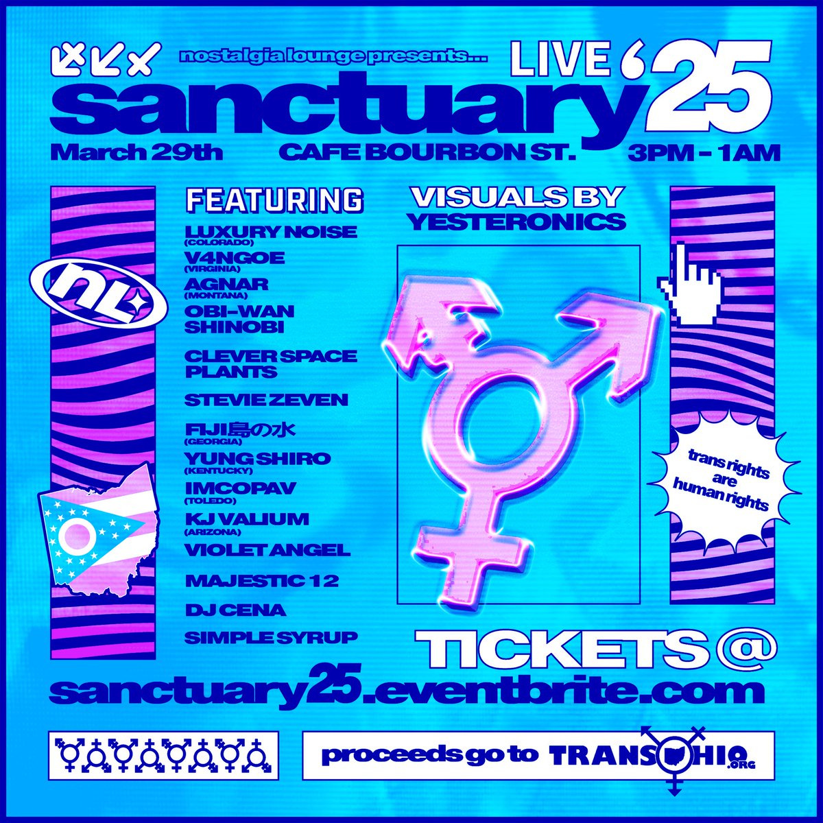 Playing this show 3/29 in Columbus, OH please come have fun and help us raise money for transohio ❣️♾🕊💎✨