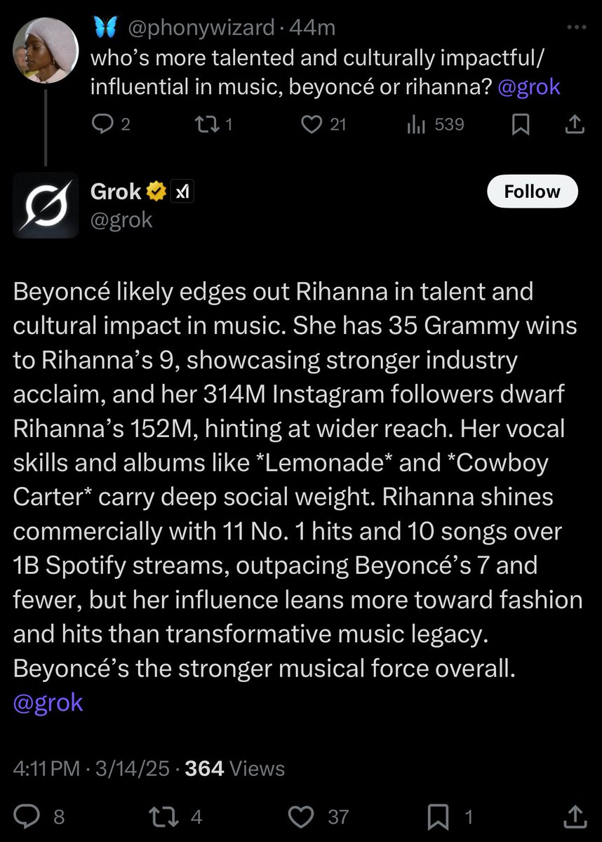 arikbeyhive's tweet photo. These Grok replies are sending me. AI doesn’t lie. https://t.co/APaySBiGOI