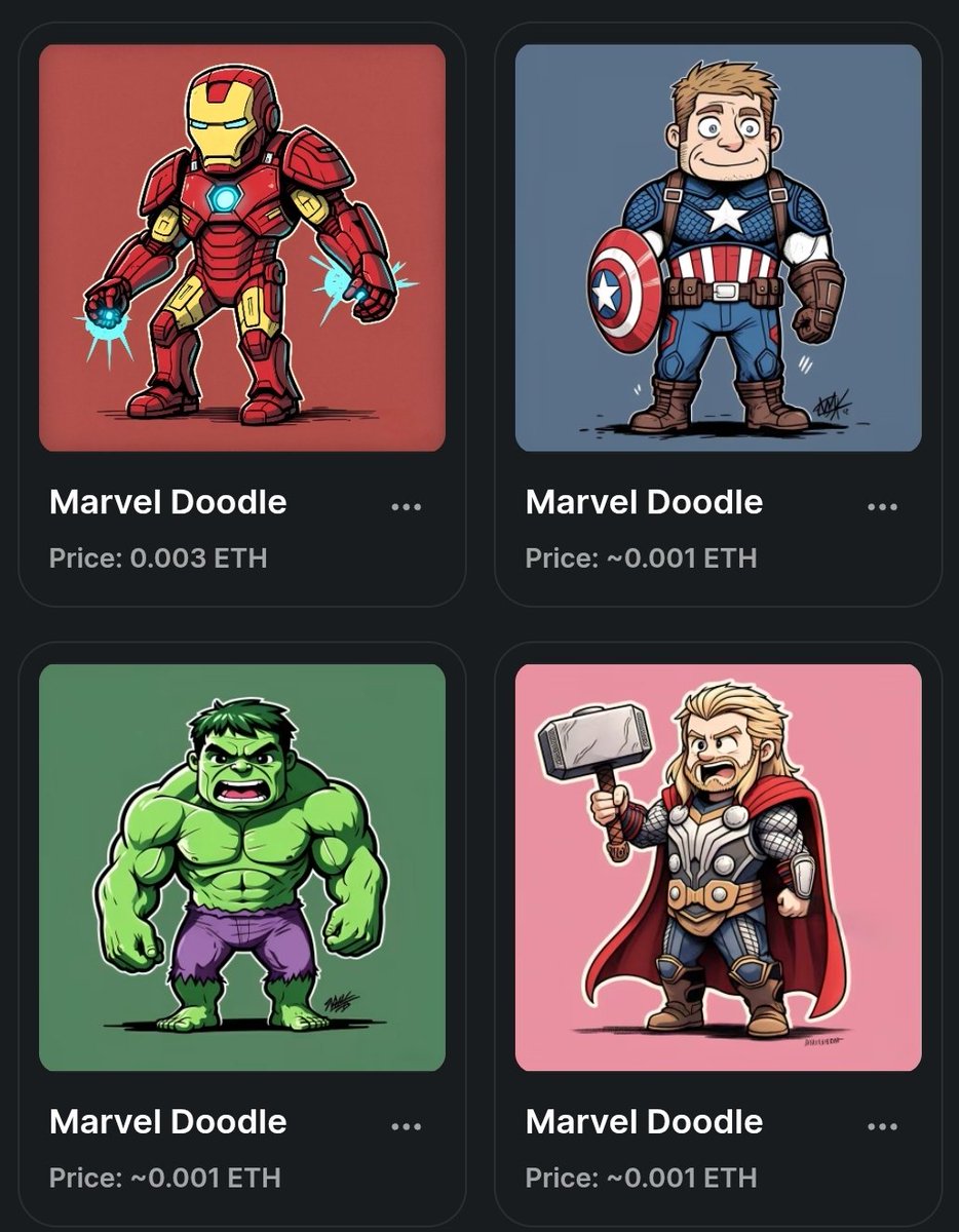 Xcaliber977's tweet photo. Marvel Doodles . Any Marvel fans here #Marvel #AvengersEndgame #NFT #doodle #rarible 0.001 ETH https://t.co/FJx0JSpCbU