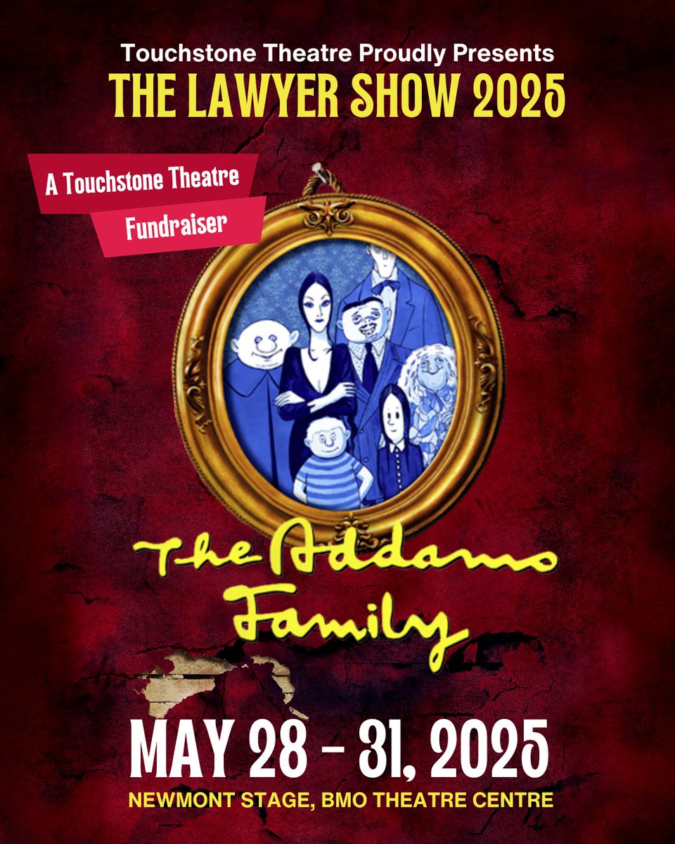 LawyerShow's tweet photo. 🎉 Vancouver, get ready! THE ADDAMS FAMILY MUSICAL hits the stage May 28–31 at the BMO Theatre Centre — starring 30+ of Vancouver’s sharpest legal minds! 🖤⚖️

🎟️ Early-bird tix on sale ‘til March 30! Support @touchstonetheatre &amp; grab yours now! 

TIX: https://t.co/aZvGLulx65 https://t.co/ly2NwqlpSf