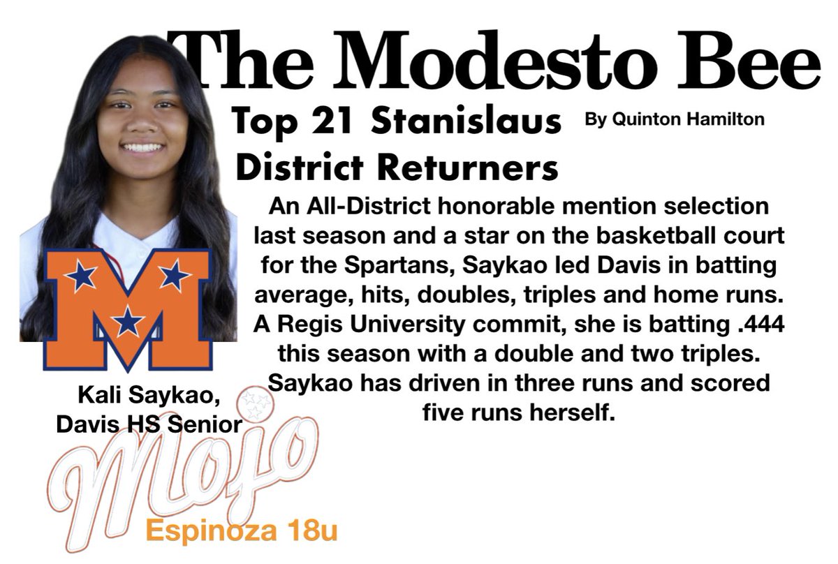 TN Mojo Espinoza (@casfastpitch) on Twitter photo Mojo 2025 MIF Kali Saykao <a href="/modbeepreps/">Modesto Bee Sports</a> Top 21 Stanislaus District Softball Returners π
<a href="/RegisSoftball/">Regis Softball</a> <a href="/MojoCASoftball/">Mojo CA</a> Mojo 2025 MIF Kali Saykao <a href="/modbeepreps/">Modesto Bee Sports</a> Top 21 Stanislaus District Softball Returners π
<a href="/RegisSoftball/">Regis Softball</a> <a href="/MojoCASoftball/">Mojo CA</a>