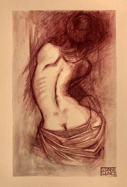VinceStanix's tweet photo. Art of the Day: "Nude back". Buy at: https://t.co/1GKGnOxRRK https://t.co/0K1ZE73yGa
